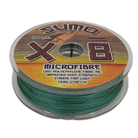 Effe Sumo X8 İp Misina 100m Polietilen MicroFiber İp Misina Yeşil