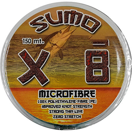 Sumo X8 İp Misina 150m Polietilen MicroFiber İp Misina Yeşil