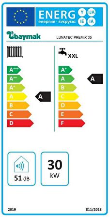 Baymak Lunatec Premix 35 kW Hermetik Tam Yoğuşmalı Kombi