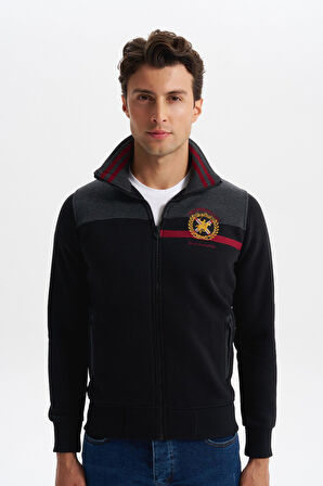 Arma Erkek Slim Fit Örme Basic 3 İplik Şardonlu Dik Yaka Tam Fermuar Mont – %70 Pamuk %30 Polyester K4MYO9378 