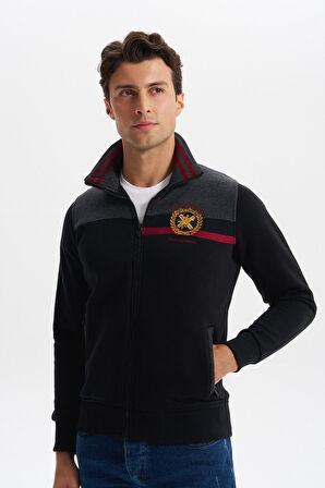 Arma Erkek Slim Fit Örme Basic 3 İplik Şardonlu Dik Yaka Tam Fermuar Mont – %70 Pamuk %30 Polyester K4MYO9378 