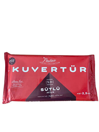 Elit Sütlü Kuvertür 2,5 Kg %34 Kakao Pastacı Seri