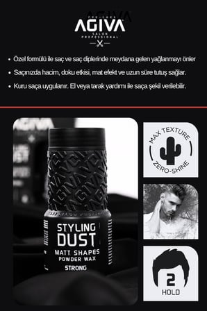 Saç Şekillendirici Pudra, Saç Şekillendirici Toz Wax, No:2, Sert Tutuş 20gr X 2 Adet Strong