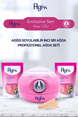 AGISS Exclusive Seri Hassas Ciltler İçin Soyulabilir İnci Sir Ağda Seti