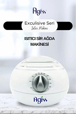 AGISS Exclusive Seri, Sir Ağda Isıtma Makinesi - Hızlı Isınma, Kolay Kullanım, Beyaz Renk