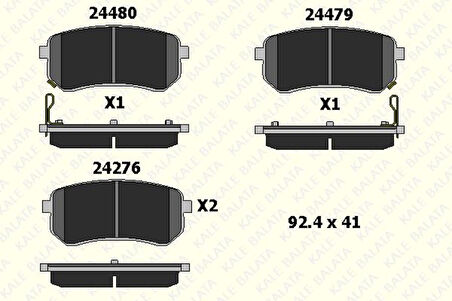 Kia Arka Fren Balatası Hyundaı İ10 08>13 / Kia Picanto 1.0 1.1 05-11 - Kale B 24276 148 05 Ans