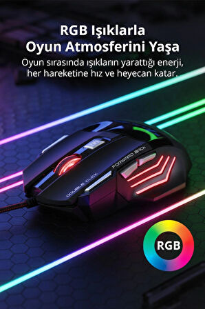 X7 Gaming Mouse Kumaş Kablo 7 Tuşlu Oyuncu Mouse