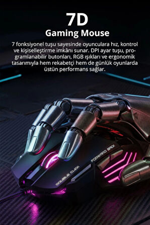 X7 Gaming Mouse Kumaş Kablo 7 Tuşlu Oyuncu Mouse