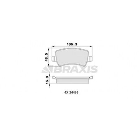 Ford Fren Balatası Arka S-Max 09> 06> Galaxy III 06> / S60 10> S80 06> V60 V70 06> Xc60 08> Xc70 06> / Ra - Braxıs Aa0119