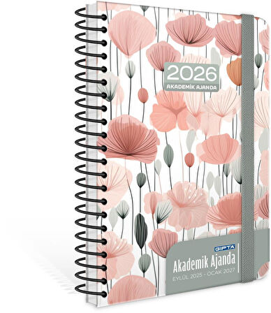Gıpta 2025 Eylül-2026 Aralık SPİRALLİ Akademik Ajanda 17X24 Cm  Model-8