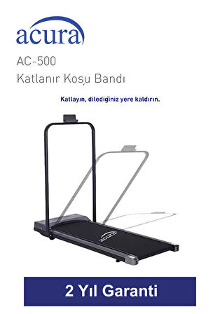 AC-500 Bluetoothlu, Hoparlörlü, Uzaktan Kumandalı Katlanır Koşu Bandı