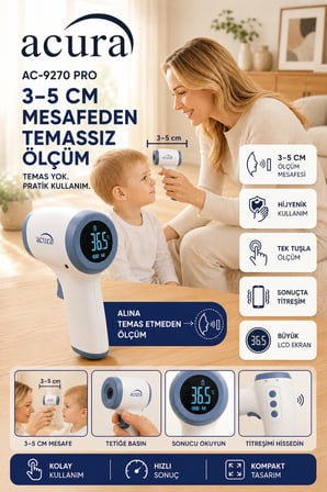 Acura AC-9270 PRO Titreşimli Profesyonel Ateş Ölçer