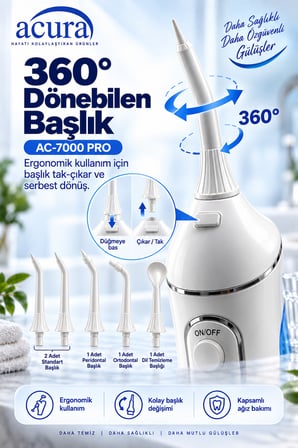 Acura AC-7000 PRO Profesyonel Şarjlı Ağız Duşu