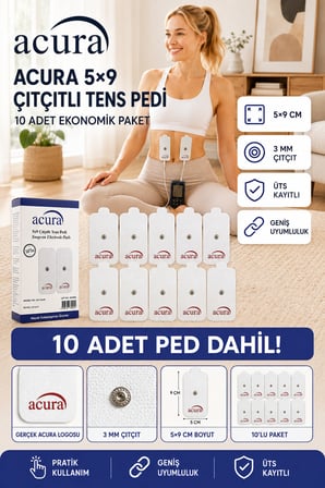 5x9 Çıtçıtlı Tens Pedi 10 Adet