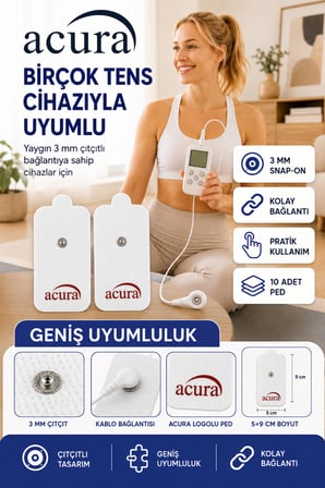 5x9 Çıtçıtlı Tens Pedi 10 Adet