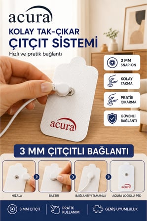 5x9 Çıtçıtlı Tens Pedi 10 Adet