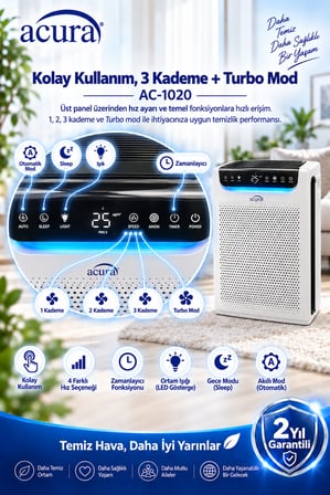 Acura AC-1020 AI PRO Akıllı Hava Temizleyici