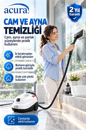 AC-130 PRO 24 Aksesuarlı Profesyonel Buharlı Temizleyici