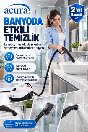 AC-130 PRO 24 Aksesuarlı Profesyonel Buharlı Temizleyici
