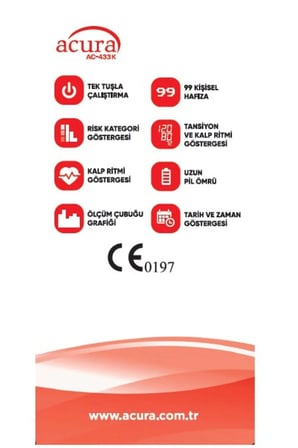 AC-433K Geniş Ekranlı Türkçe Konuşan Tansiyon Aleti