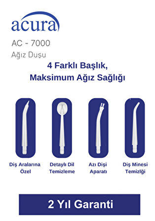 Acura AC-7000 Şarjlı 4 Başlıklı Ağız Duşu