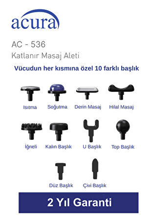 Acura AC-536 Isıtmalı & Soğutmalı Profesyonel Katlanır Masaj Aleti