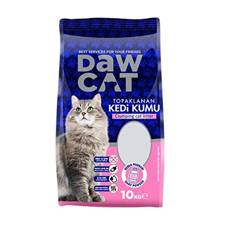 Dawcat 10lt Bentonit Kedi Kumu Bebek Pudra Kokulu