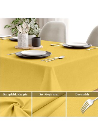 Monolisse Sarı Masa Örtüsü CanvasSrıSıvıGçrmzLkTtmzMasaÖrtüsü