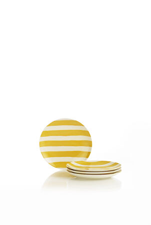 Kütahya Porselen Ocean Line 4 Parça 25 Cm Servis Tabağı Sarı