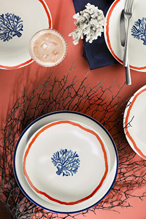 Kütahya Porselen Coastal Living 4 Parça 25 Cm Servis Tabağı 923