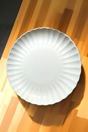 Kütahya Porselen Bone Luz Form Pasta Takımı 6 Parça 21cm Beyaz BNLZF21DUS600