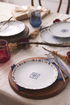 Kütahya Porselen Lily 4 Parça 21 Cm Pasta Tabağı
