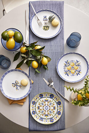 Kütahya Porselen Amalfi 4 Parça 21 Cm Pasta Tabağı
