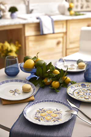 Kütahya Porselen Amalfi 4 Parça 21 Cm Pasta Tabağı