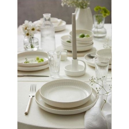 Kütahya Porselen Bone Crest 48 Parça 12 Kişilik Yemek Takımı Sade