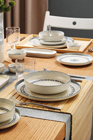 Kütahya Porselen Hane 30 Parça 6 Kişilik Yemek Takımı