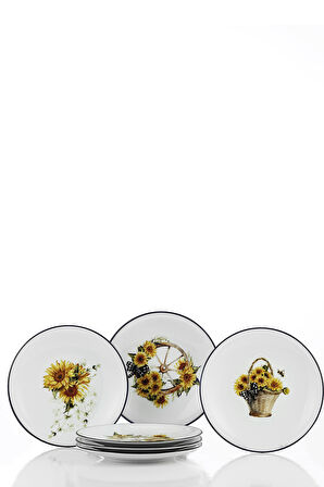 Kütahya Porselen Günebakan 6 Parça 21 Cm Servis Tabağı