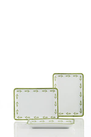 Kütahya Porselen Bellis 18x13 3 Parça Düz Tabak