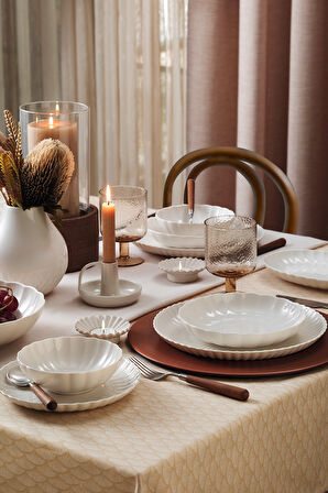 Kütahya Porselen Bone Luz 36 Parça 6 Kişilik Yemek Takımı