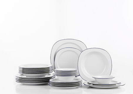 Kütahya Porselen 24 Parça 6 Kişilik Yemek Takımı Lacivert File