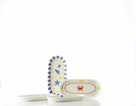 Kütahya Porselen Bone Costa Mare 4 Parça 21 Cm Kayık Tabak