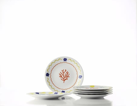 Kütahya Porselen Bone Costa Mare 6 Parça 21 Cm Servis Tabağı