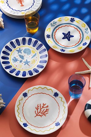 Kütahya Porselen Bone Costa Mare 6 Parça 25 Cm Servis Tabağı