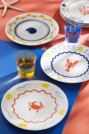 Kütahya Porselen Bone Costa Mare 6 Parça 25 Cm Servis Tabağı
