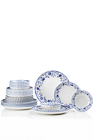 Kütahya Porselen Bone Luz Form 24 Parça 6 Kişilik Yemek Takımı Derun