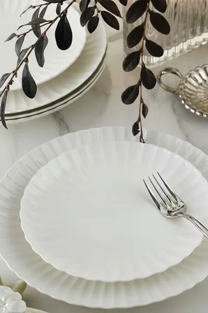Kütahya Porselen Bone Luz Form 52 Parça 12 Kişilik Yemek Takımı