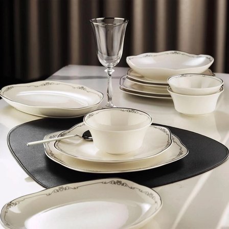 Kütahya Porselen Bone Vilya 51 Parça Yemek Takımı 1129512