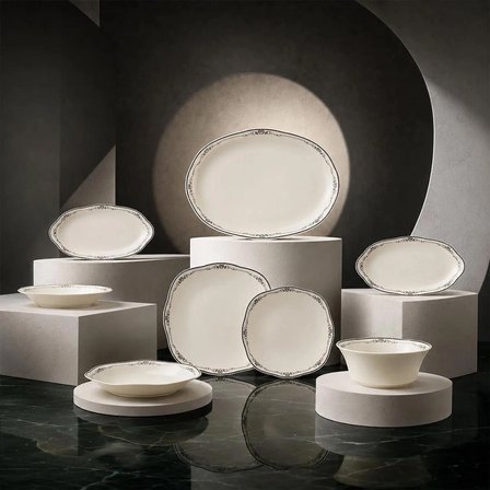 Kütahya Porselen Bone Vilya 51 Parça Yemek Takımı 1129512