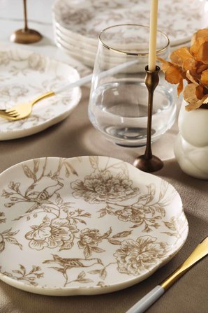 Kütahya Porselen Fleur 5 Parça 20 Cm Pasta Tabağı