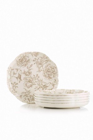 Kütahya Porselen Fleur 5 Parça 20 Cm Pasta Tabağı